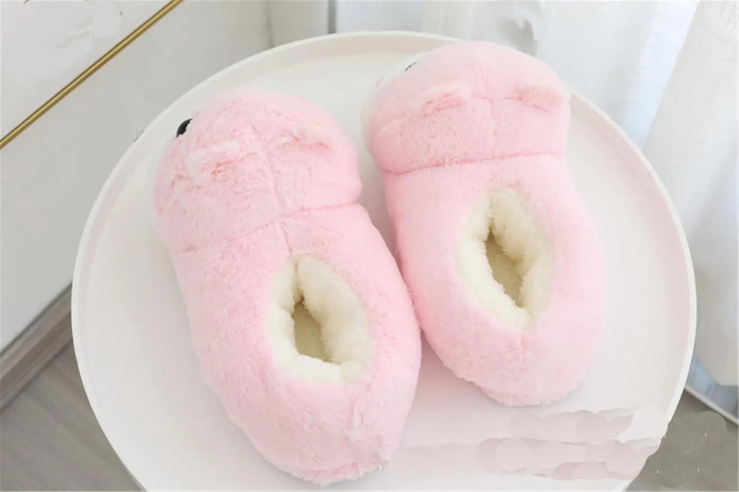 Cute Pig Cartoon Animal Home Furry Slippers - Women's Warm Winter Slippers