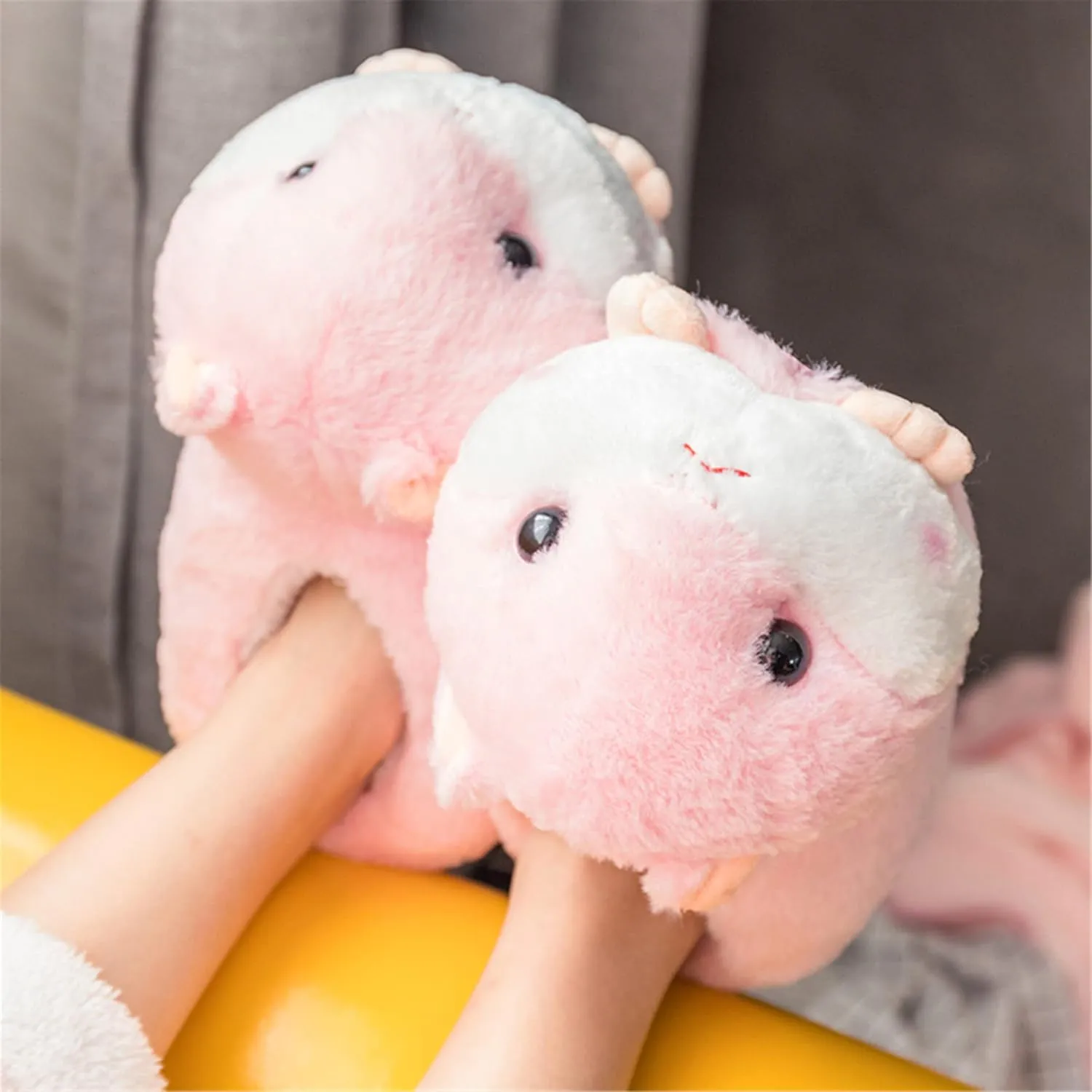 Cute Pig Cartoon Animal Home Furry Slippers - Women's Warm Winter Slippers