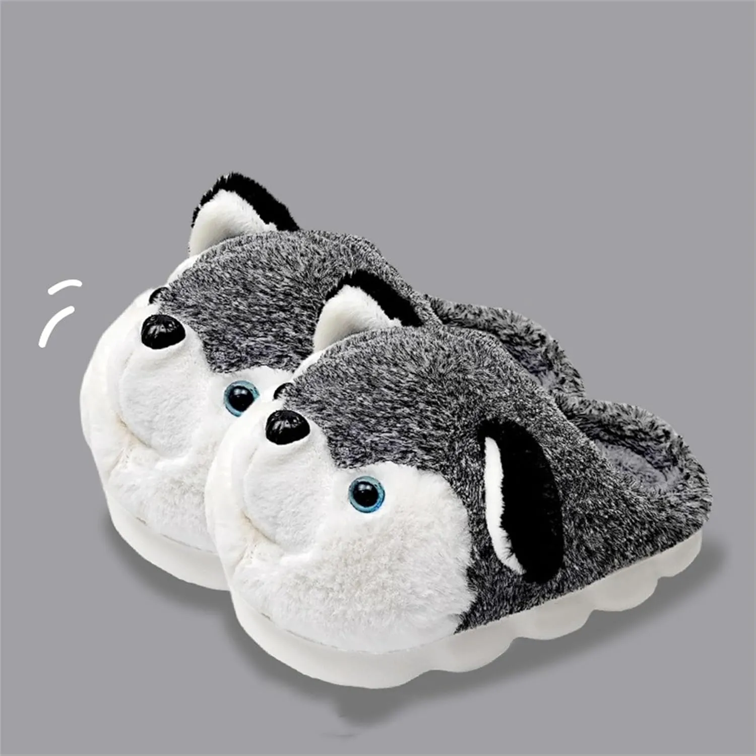 Cute Women's Cartoon Animal Dog Slippers - Warm & Furry, Perfect for Winter & Home