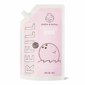 Dabble & Dollop Coconut Body Wash Refill - All Natural Fragrances, Dermatologist Tested, Tear-Free, Non-Irritating, Hypoallergenic, pH Balanced, Leaping Bunny Certified (24oz)