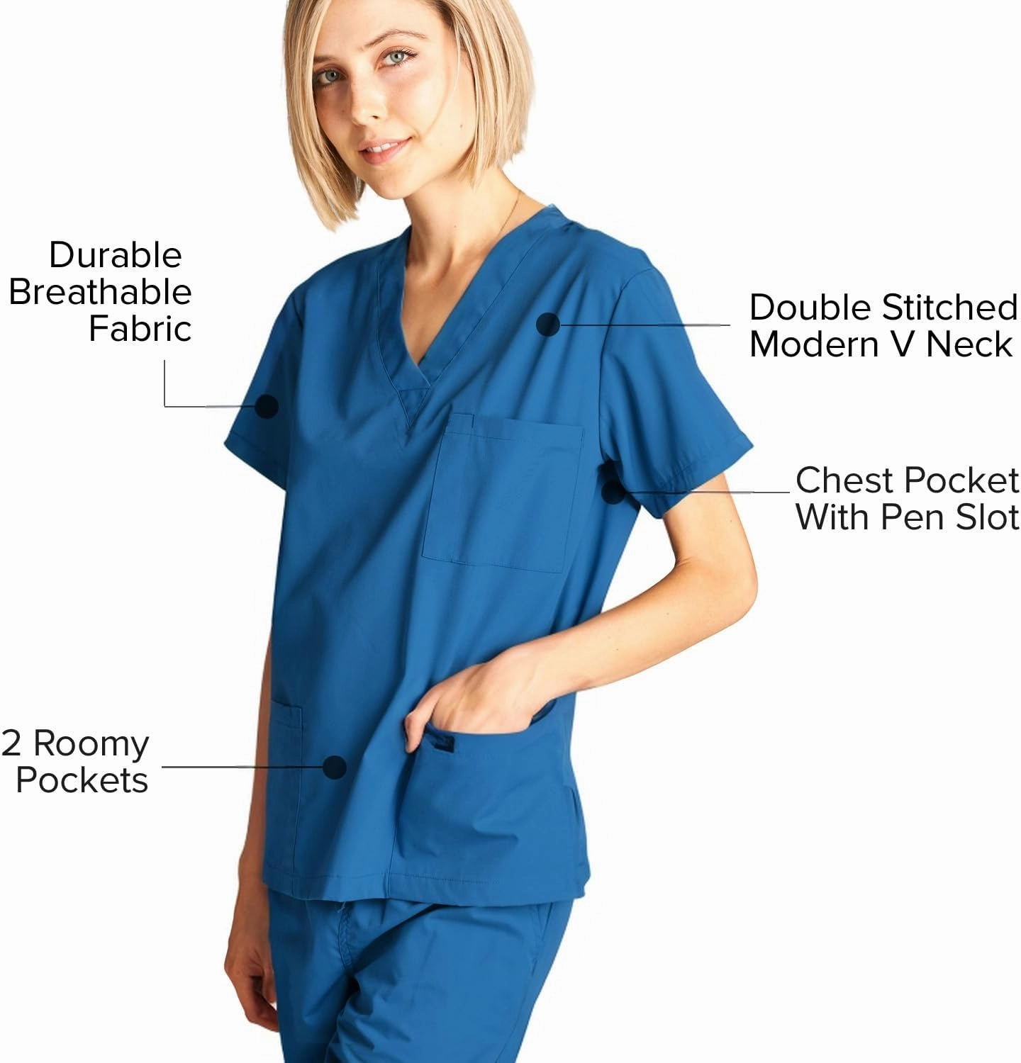 Dagacci Scrubs Medical Uniform Women and Man Scrubs Set Medical Scrubs Top and Pants