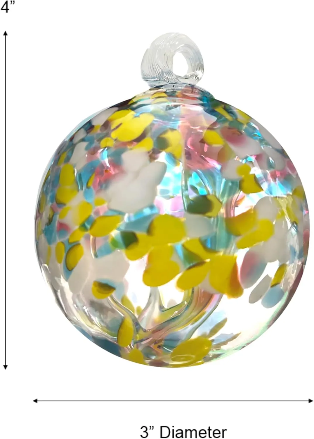 Dale Tiffany Hand Blown Glass, 3" Diameter Spring, Tree of Life Collection, Witch Globe Hanging Garden Indoor/Outdoor Decorative Ornament Gazing Ball