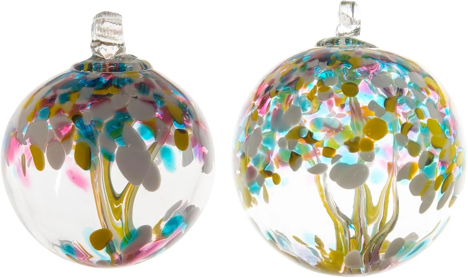 Dale Tiffany Hand Blown Glass, 3" Diameter Spring, Tree of Life Collection, Witch Globe Hanging Garden Indoor/Outdoor Decorative Ornament Gazing Ball