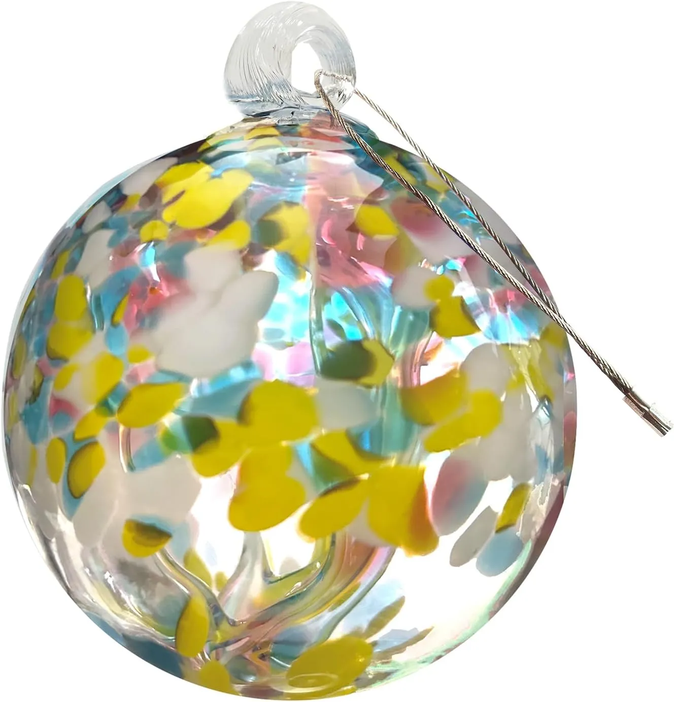 Dale Tiffany Hand Blown Glass, 3" Diameter Spring, Tree of Life Collection, Witch Globe Hanging Garden Indoor/Outdoor Decorative Ornament Gazing Ball