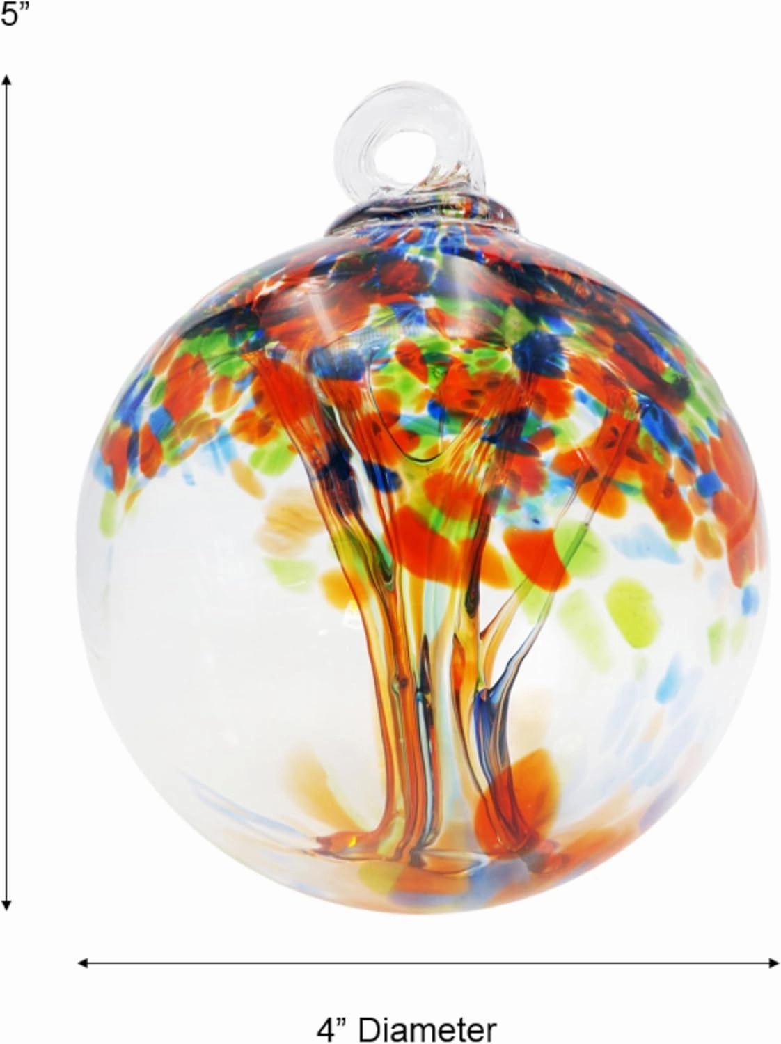 Dale Tiffany Hand Blown Glass, 4" Diameter Royal, Tree of Life Collection, Witch Globe Hanging Garden Indoor/Outdoor Decorative Ornament Gazing Ball
