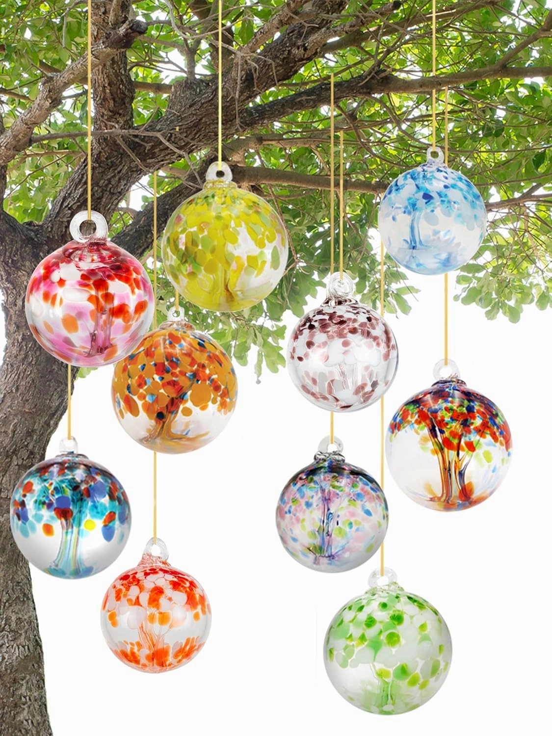 Dale Tiffany Hand Blown Glass, 8" Diameter Enchanted, Tree of Life Collection, Witch Globe Hanging Garden Indoor/Outdoor Decorative Ornament Gazing Ball
