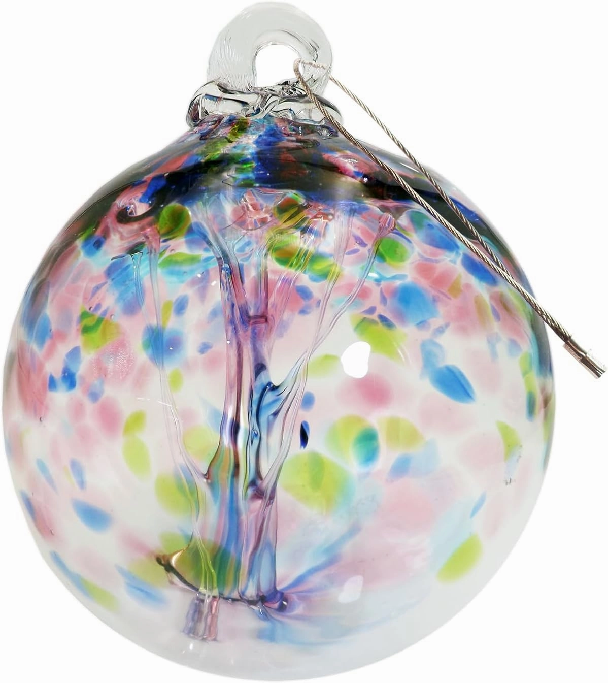 Dale Tiffany Hand Blown Glass, 8" Diameter Hope, Tree of Life Collection, Witch Globe Hanging Garden Indoor/Outdoor Decorative Ornament Gazing Ball