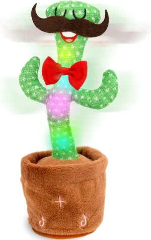 Dancing Cactus Toy, Talking Cactus Toys, Easter Volume Adjustable Gift for Baby Girls Boys Kids 1 2 3 6 9 12 Year Old, Repeat What You Say Toy of Easter Gifts-Red Tie