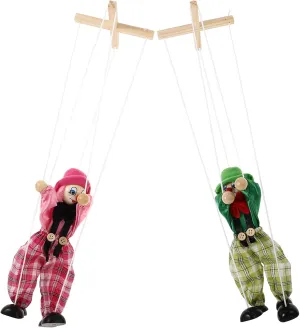 DECHOUS String Marionette Puppets for Boys and Girls Hand Puppet String Boys and Girls Marionette 2pcs Party Favor Random Style
