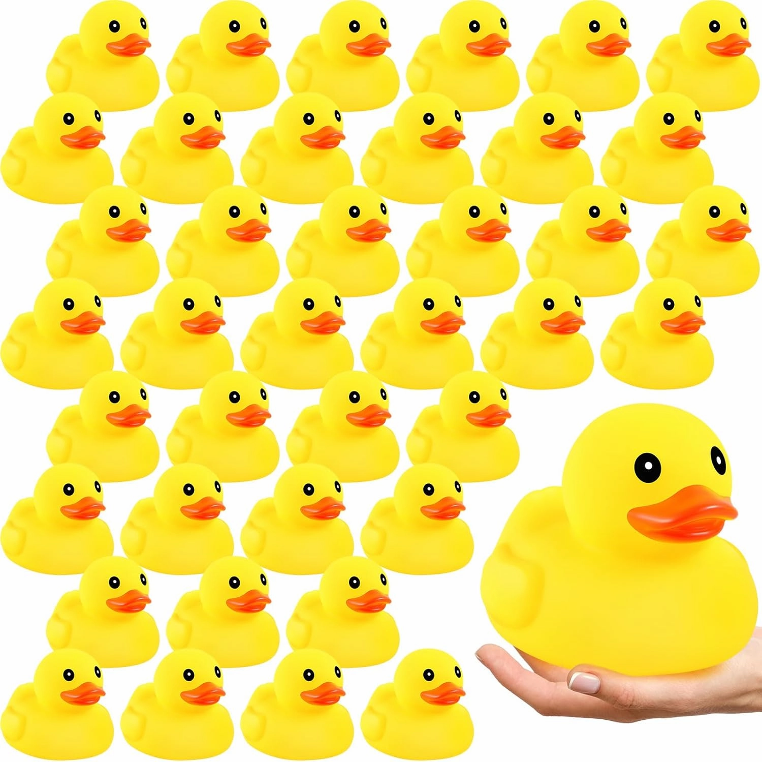 Deekin 10 Pcs Large Yellow Rubber Ducks Bulk Large Duck Bath Toy Squeak Rubber Bathtub Floating Bath for Birthday Party Decoration Gift Swimming Pool (5 Inch)