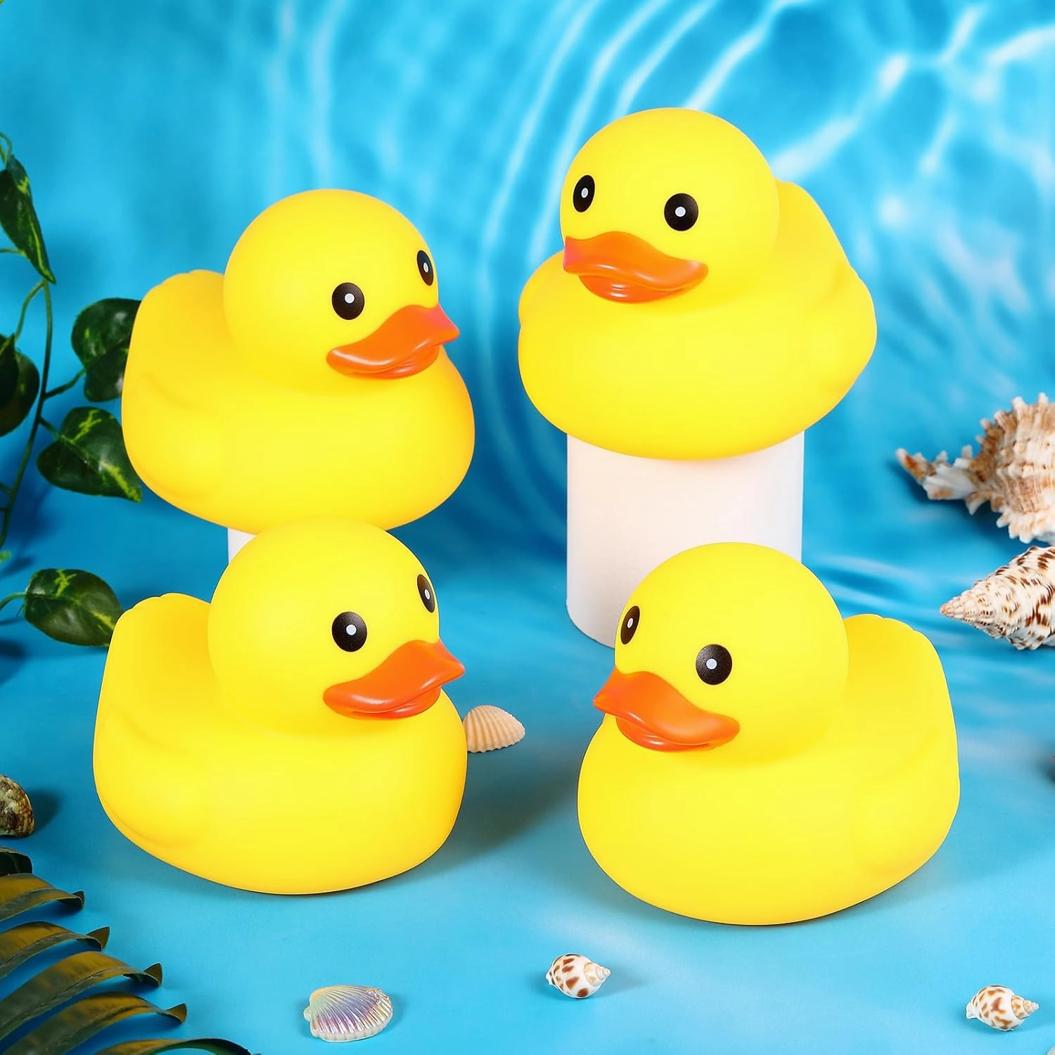 Deekin 10 Pcs Large Yellow Rubber Ducks Bulk Large Duck Bath Toy Squeak Rubber Bathtub Floating Bath for Birthday Party Decoration Gift Swimming Pool (5 Inch)