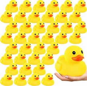 Deekin 10 Pcs Large Yellow Rubber Ducks Bulk Large Duck Bath Toy Squeak Rubber Bathtub Floating Bath for Birthday Party Decoration Gift Swimming Pool (5 Inch)