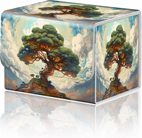 DEGDFSGR for TCG MTG Card Game Storage Box Organizer Trading Card Case Commander Deck Box Magnetic Closure Creative Pattern Up to 200 Cards, Big Tree White Cloud