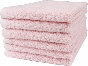 Diamond Jacquard Piece in Light, 6 x Washcloth (13 x 13 in), Rose Pink 6 Count