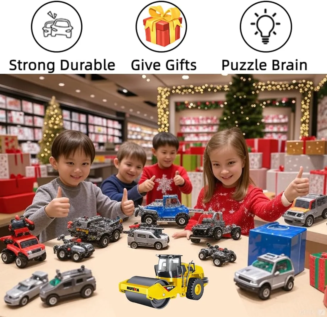 Die Cast All-Metal Road Roller Model 1:50 Scale - Highly Detailed Construction Toy, Perfect for Collectors and Display, Durable Alloy Material, Ideal Gift