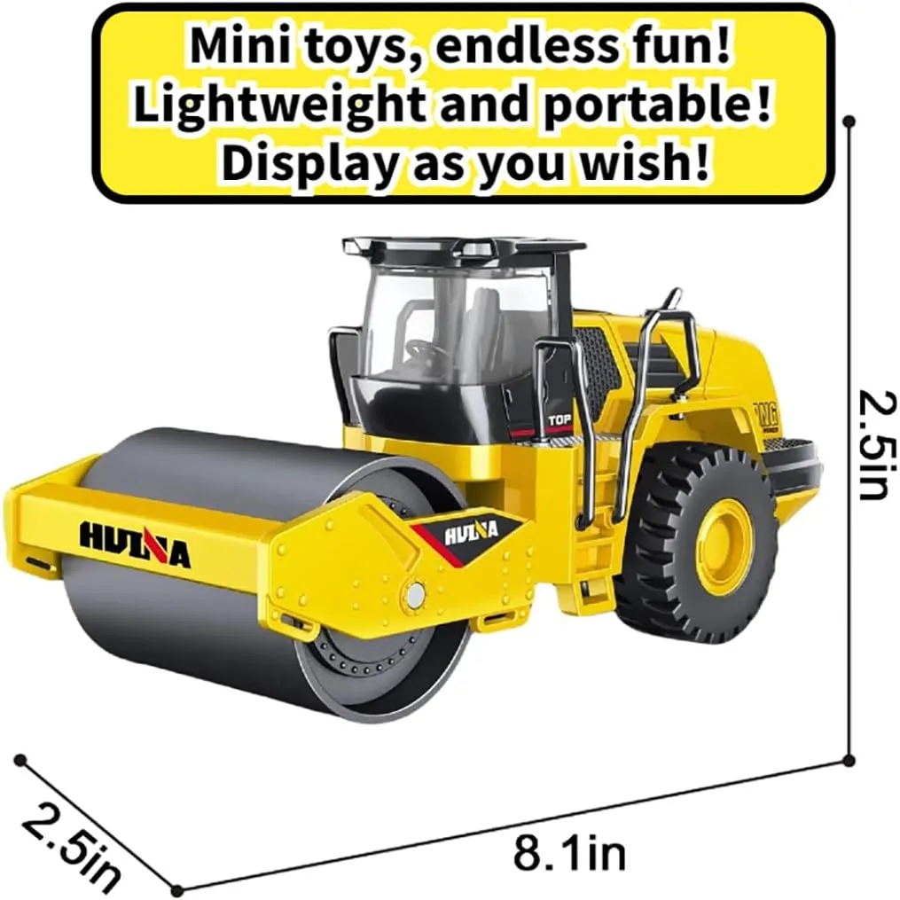 Die Cast All-Metal Road Roller Model 1:50 Scale - Highly Detailed Construction Toy, Perfect for Collectors and Display, Durable Alloy Material, Ideal Gift