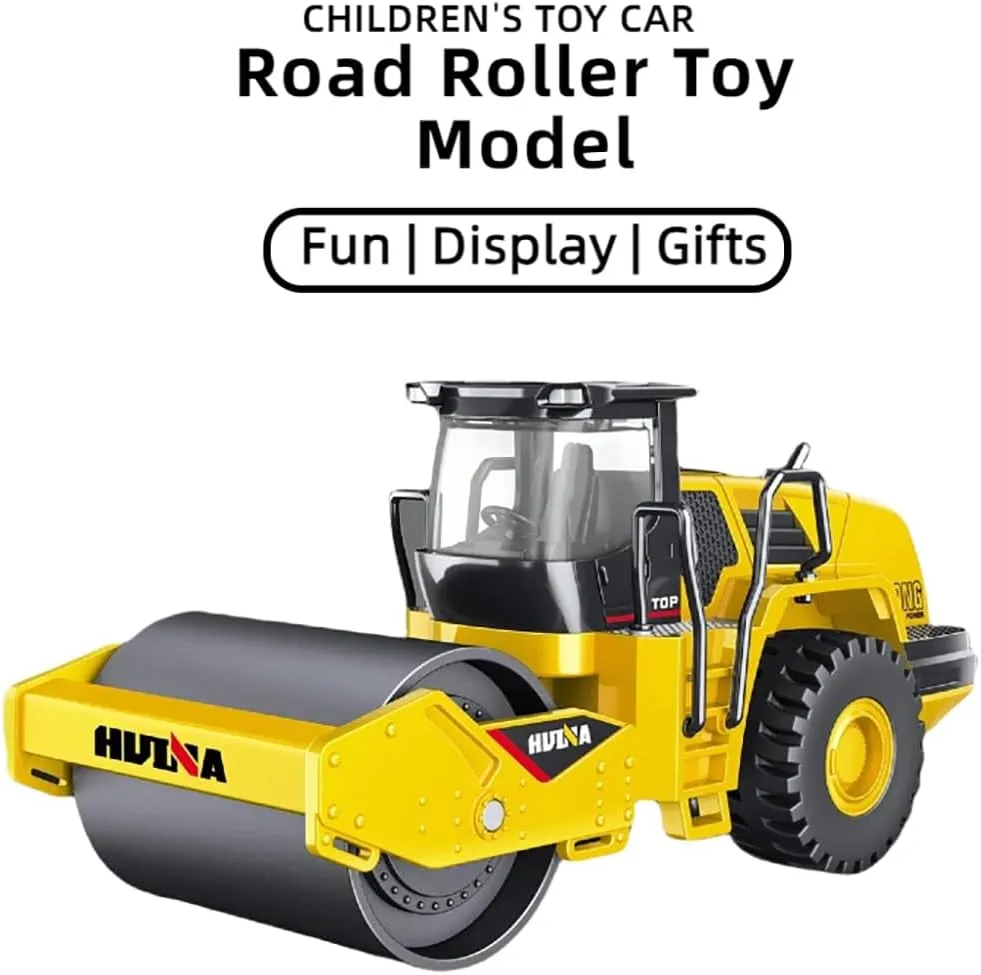Die Cast All-Metal Road Roller Model 1:50 Scale - Highly Detailed Construction Toy, Perfect for Collectors and Display, Durable Alloy Material, Ideal Gift