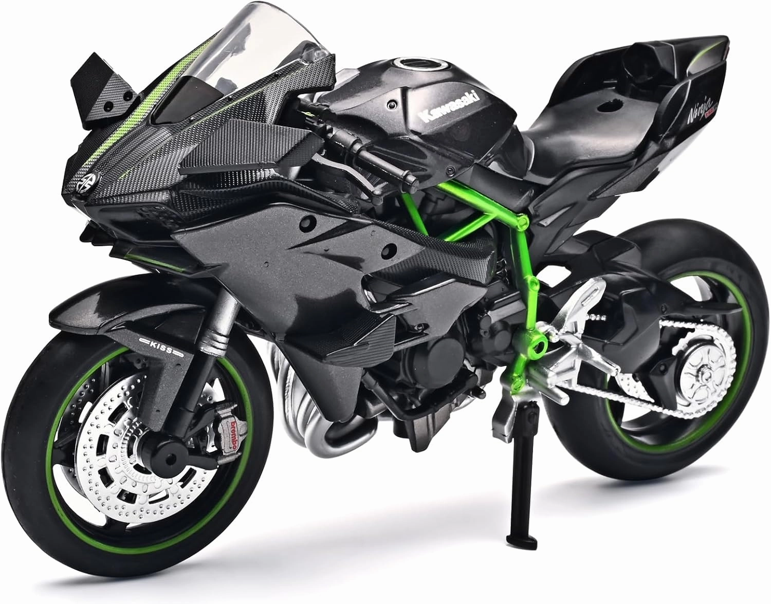 Die Cast Motorcycle Model 1/12 Scale Motorcycle for Kawasaki Ninja H2R,Kawasaki H2R Toy Motorcycles Front Wheel Can Be Steered Left and Right,Motorcycles Model for Adults Collectors