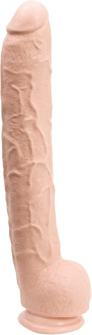 Doc Johnson Classic - Dick Rambone - 17 Inch Dildo with Suction Cup - 7.38 in. Girth and 13.4 in. Insertable Length - O-Ring Harness Compatible - White