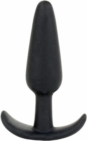 Doc Johnson Mood - Naughty 1 - Silicone Anal Plug - Small - 3.3 in. Long and 0.8 in. Wide - Tapered Base for Comfort Between The Cheeks - Small - Black