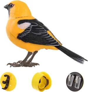 Doefo Electric Singing and Chirping Bird Toy, Interactive Bird Decoration, Motion and Sound Activated, Battery Operated Simulation Desk Pet