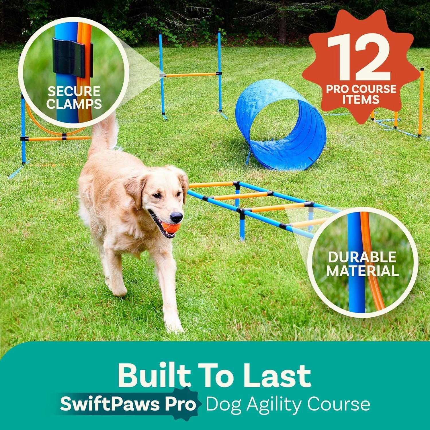 Dog Agility Course Backyard Set Dog Agility Equipment Dog Obstacle Course Backyard Agility Training Equipment for Dogs Dog Agility Jumps