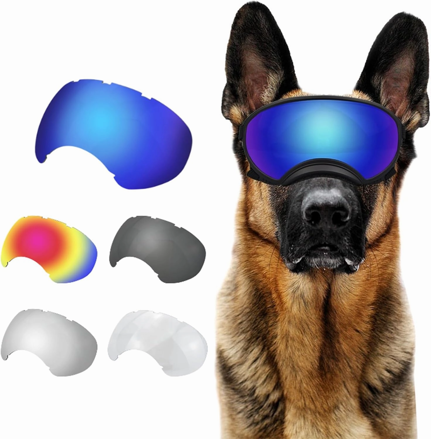 Dog Eyewear Comfortable Glasses Outdoor Eye Protections for Snow Sports Windproof Pet Goggles Uv-Proof Lenses