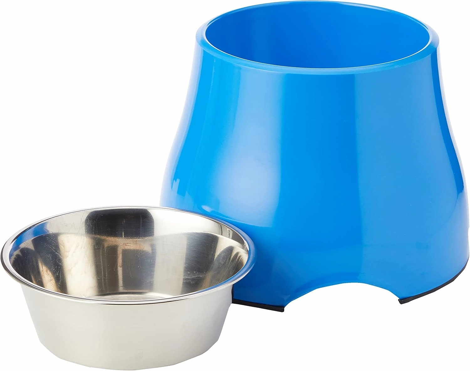 Dogit Elevated Dog Bowl, Stainless Steel Dog Food and Water Bowl for Large Dogs, Blue, 73751