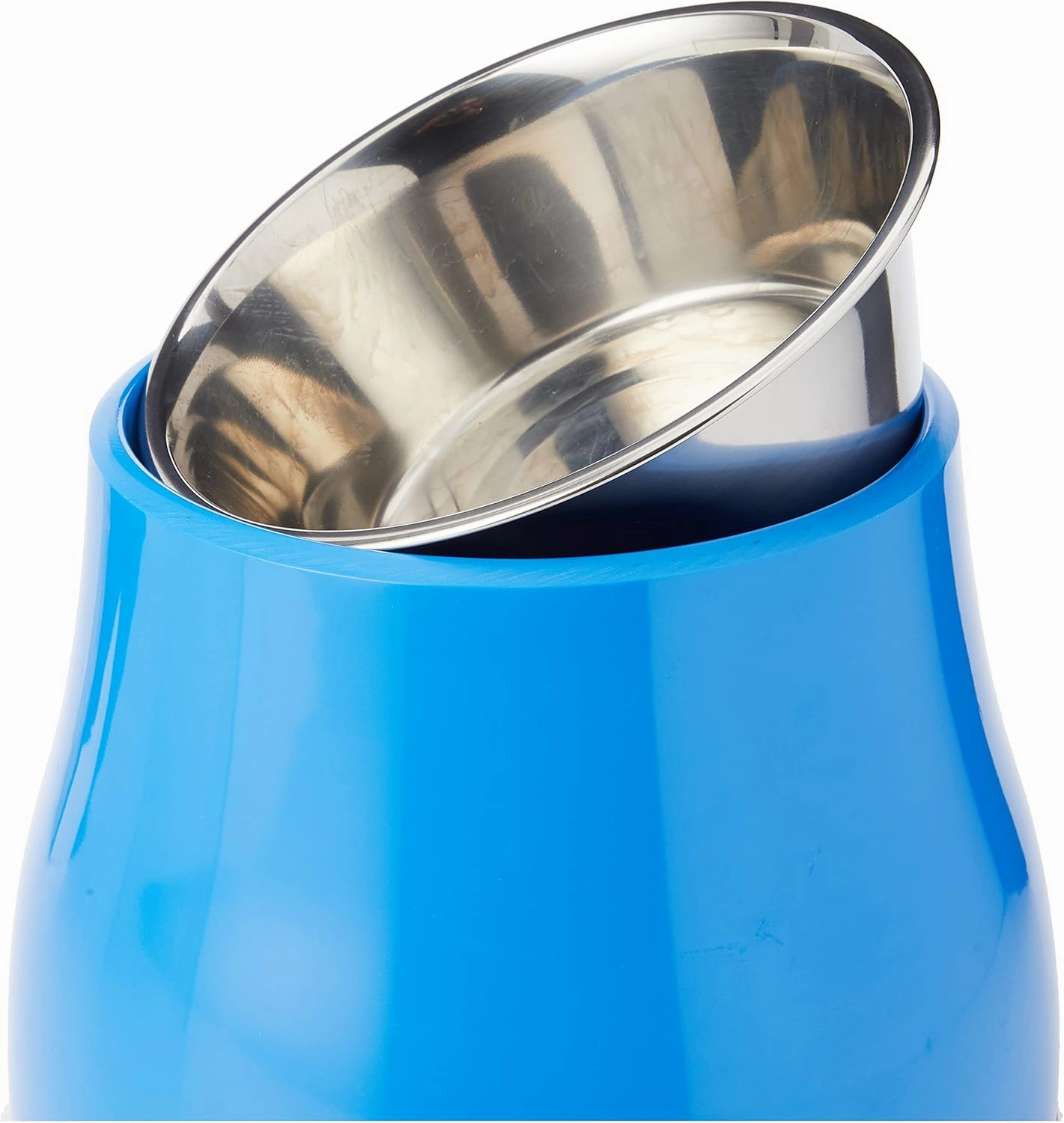 Dogit Elevated Dog Bowl, Stainless Steel Dog Food and Water Bowl for Large Dogs, Blue, 73751