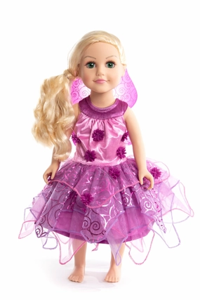 Doll Dress Purple Blossom Fairy with Wings