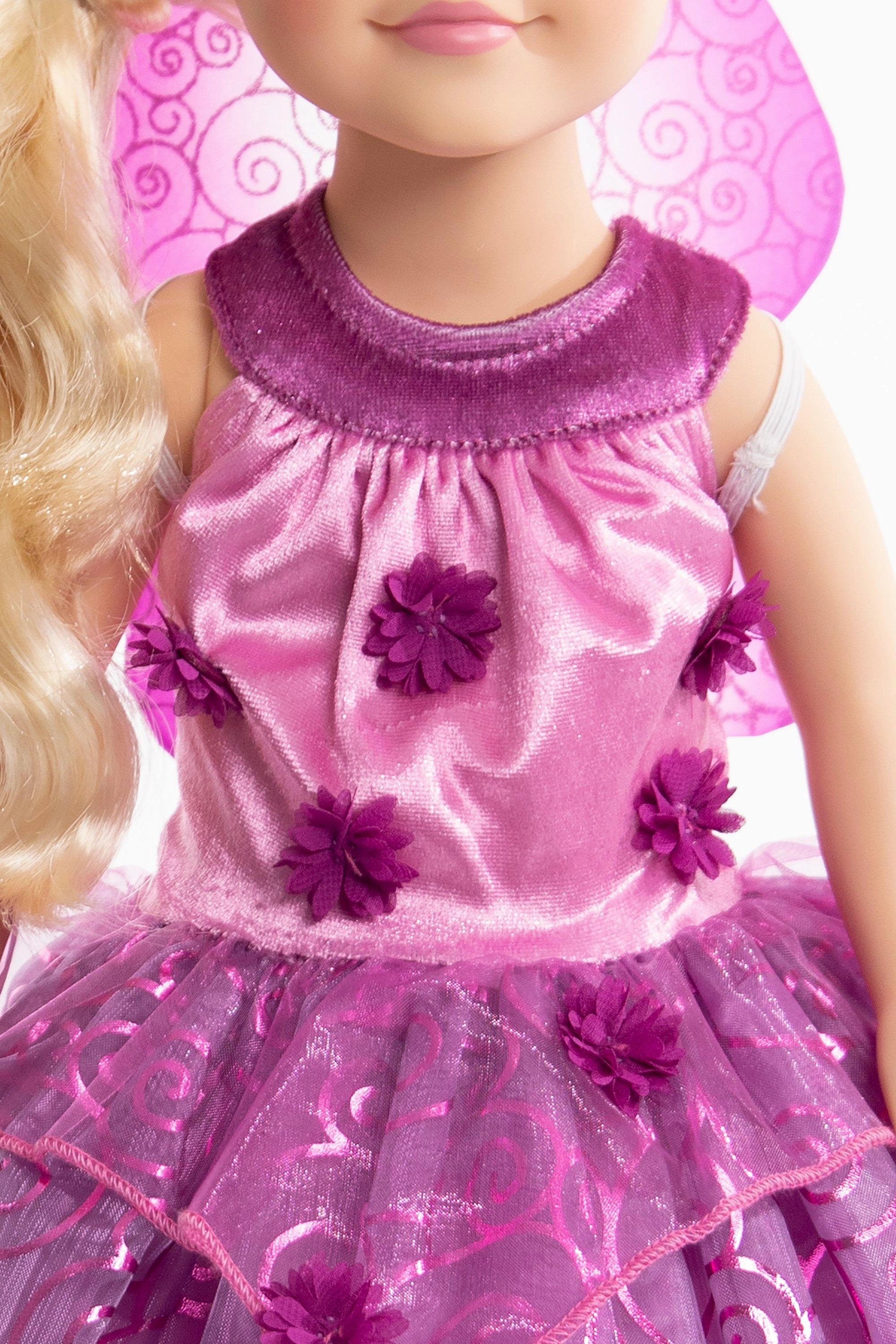 Doll Dress Purple Blossom Fairy with Wings