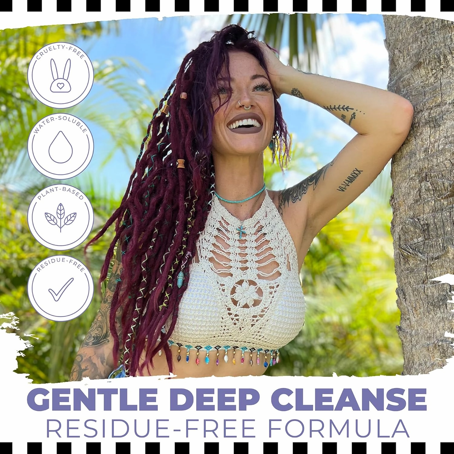 Dollylocks Liquid Shampoo – Plant-Based, Residue-Free Cleanser for Dreadlocks, pH-Balanced & Vegan (Nag Champa Scent, 8oz)