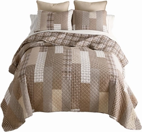 Donna Sharp Twin Bedding Set - 2 Piece - Highland Plaid Lodge Quilt Set with Twin Quilt and One Standard Pillow Sham - Cotton - Machine Washable