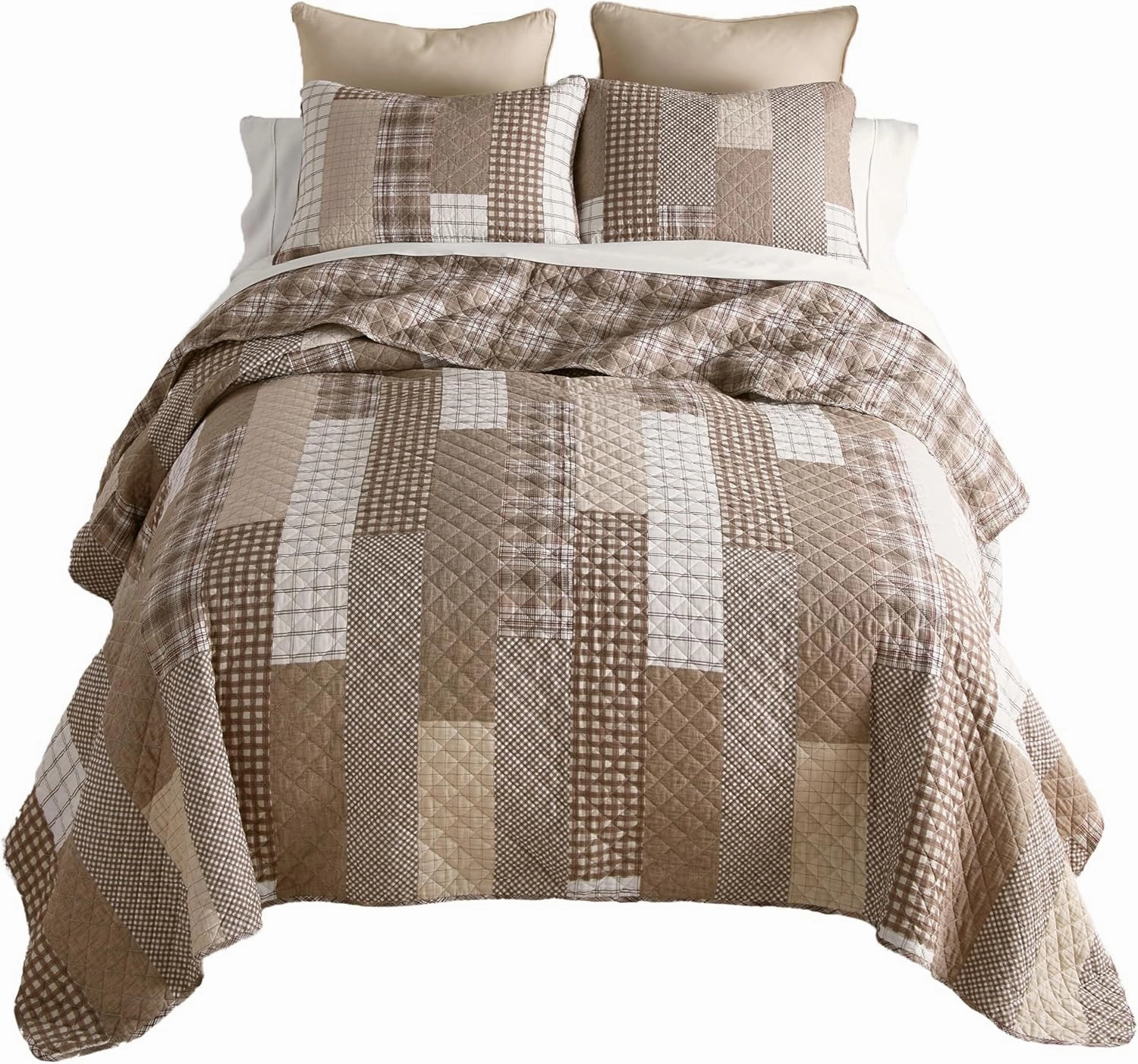 Donna Sharp Twin Bedding Set - 2 Piece - Highland Plaid Lodge Quilt Set with Twin Quilt and One Standard Pillow Sham - Cotton - Machine Washable