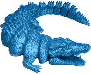 DOSSAYUN 3D Printed Toys Articulated Ancient Crocodile Action Figures Animal Toys with Flexible Joints, Stress Relief Animal Figurines Home Decor for Collectors Fans (Liberty Azure, 13in)