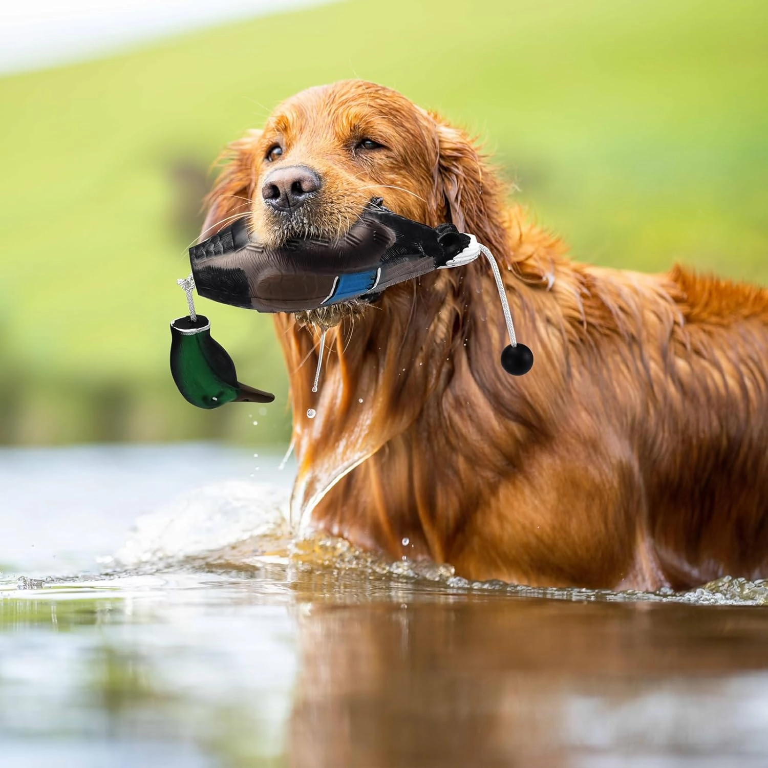 Duck Training Dummy With Leash & Whistle - Durable Retriever Dummy for Waterfowl Retrieval, Hunting Toys and Bumpers for Dogs