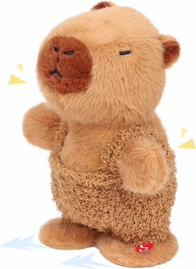 Easfan Talking Capybara Repeats What You Say Walking Singing Stuffed Animal Electric Interactive Plush Toy Funny Animated Toy Mimicking Speaking Birthday for Kids Toddlers,9''
