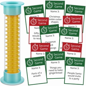 Easter Party 5 Second Game, 72 Cards and 5 Second Hourglass Family Card Game Night with Galentine Family Friends Galentines Day for Ages 15 (Green,Christmas)