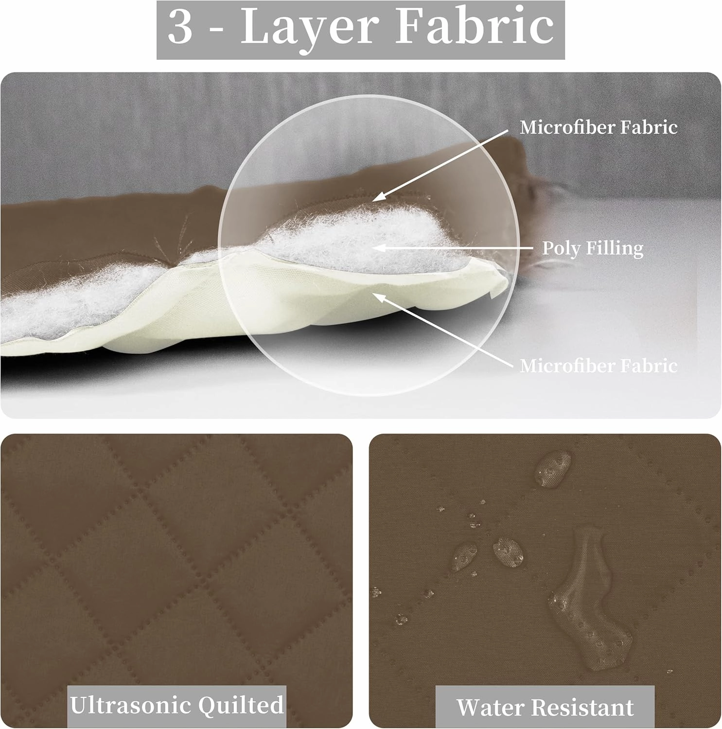Easy-Going Twin Size Reversible Quilt Set with 1 Quilt and 1 Pillow Shams, Soft Bed Quilt Cover, Water Resistant Lightweight Microfiber Bedspread, Stain Resistant, Camel/Ivory