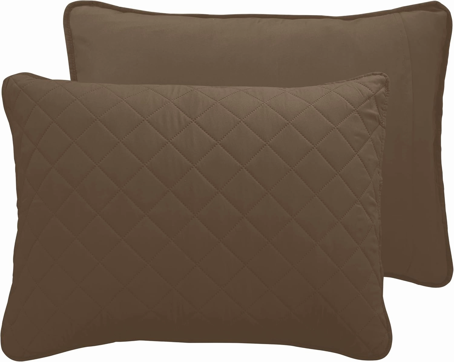 Easy-Going Twin Size Reversible Quilt Set with 1 Quilt and 1 Pillow Shams, Soft Bed Quilt Cover, Water Resistant Lightweight Microfiber Bedspread, Stain Resistant, Camel/Ivory