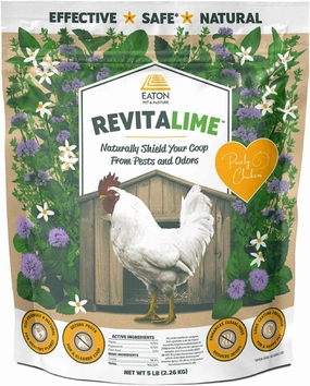 Eaton Pet and Pasture Revitalime – Coop Care Made Easy- All-Natural Coop Freshener, Odor & Pest Eliminator | Naturally Controls Moisture, Reduces Ammonia, & Repels Pests | Safe for Chickens (5lbs)