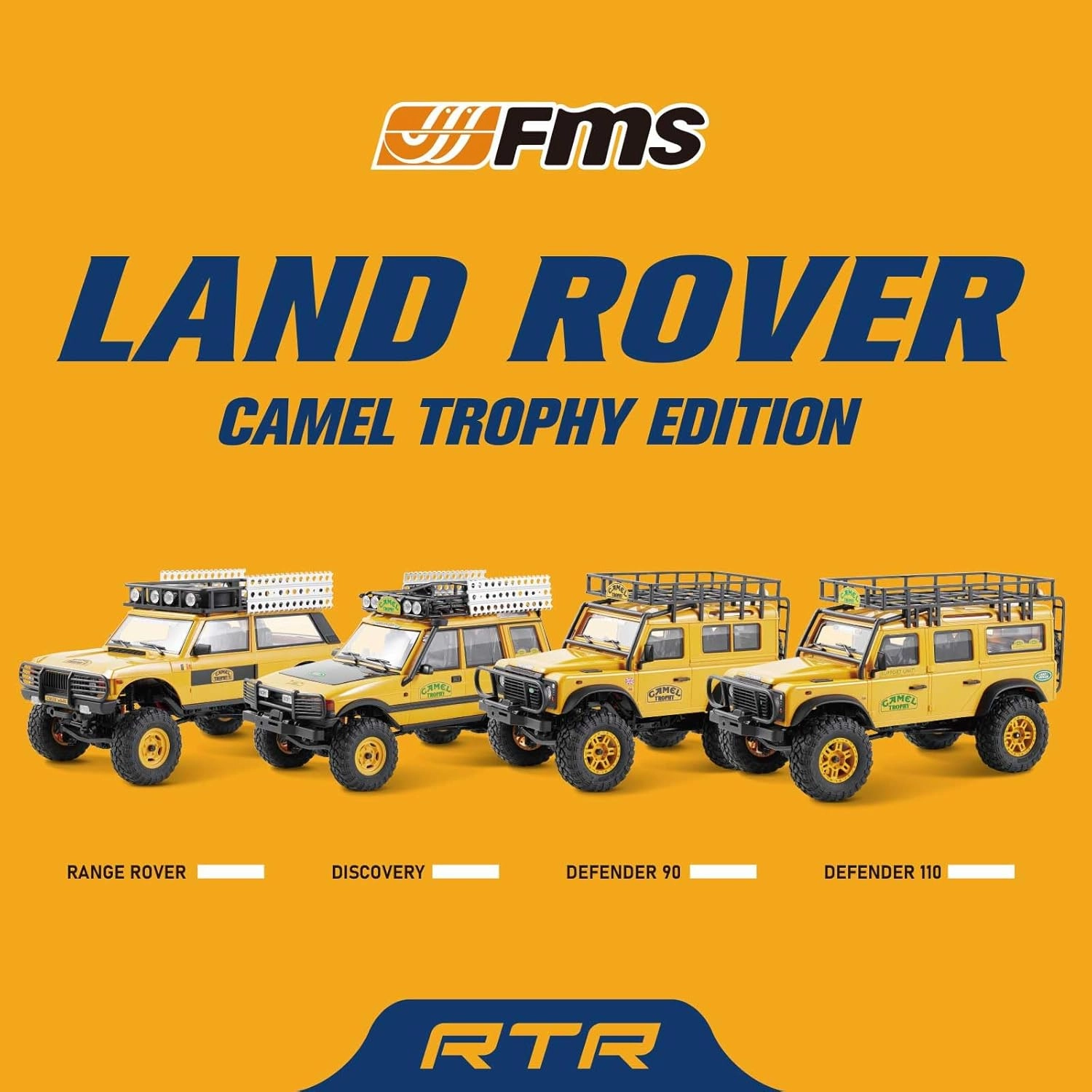 EAZYRC FMS 1/24 FCX24M RC Crawler RTR, Land Rover Series with Licensed, 1/24 RC Truck 4X4 Mini RC Truck with Lighting, 2.4Ghz Remote Control,Battery (Discovery)