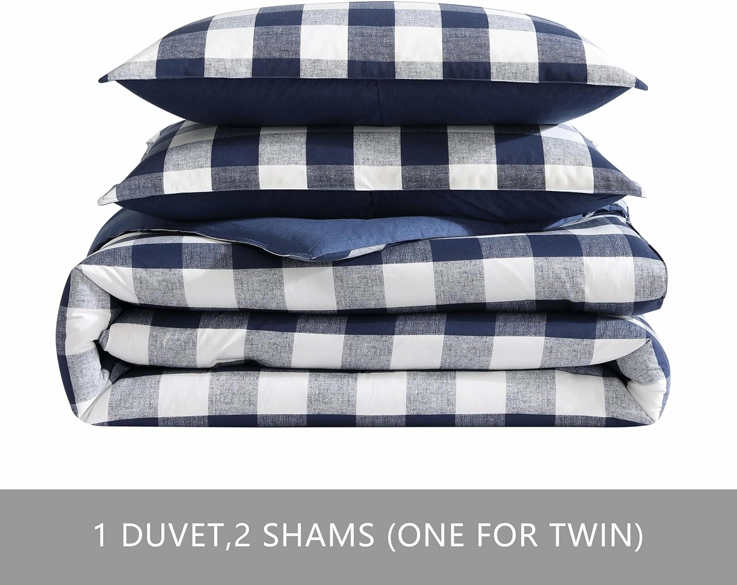 Eddie Bauer - Queen Duvet Cover Set, Reversible Cotton Bedding with Matching Shams, Stylish Plaid Home Decor (Lakehouse Blue, Queen)