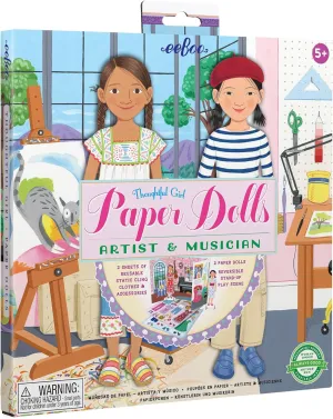 eeBoo Musician and Artist Paper Doll Reusable Set