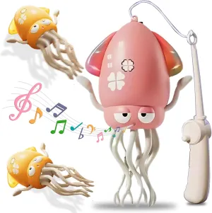 Electric Crawling Octopus Toy | Automatic Crawling, Automatic Obstacle Avoidance with LED Lights & Music, Self-Navigating 8-Leg Action, Creative Magic Crazy Octopus Sensor Toy for Everone (Pink)