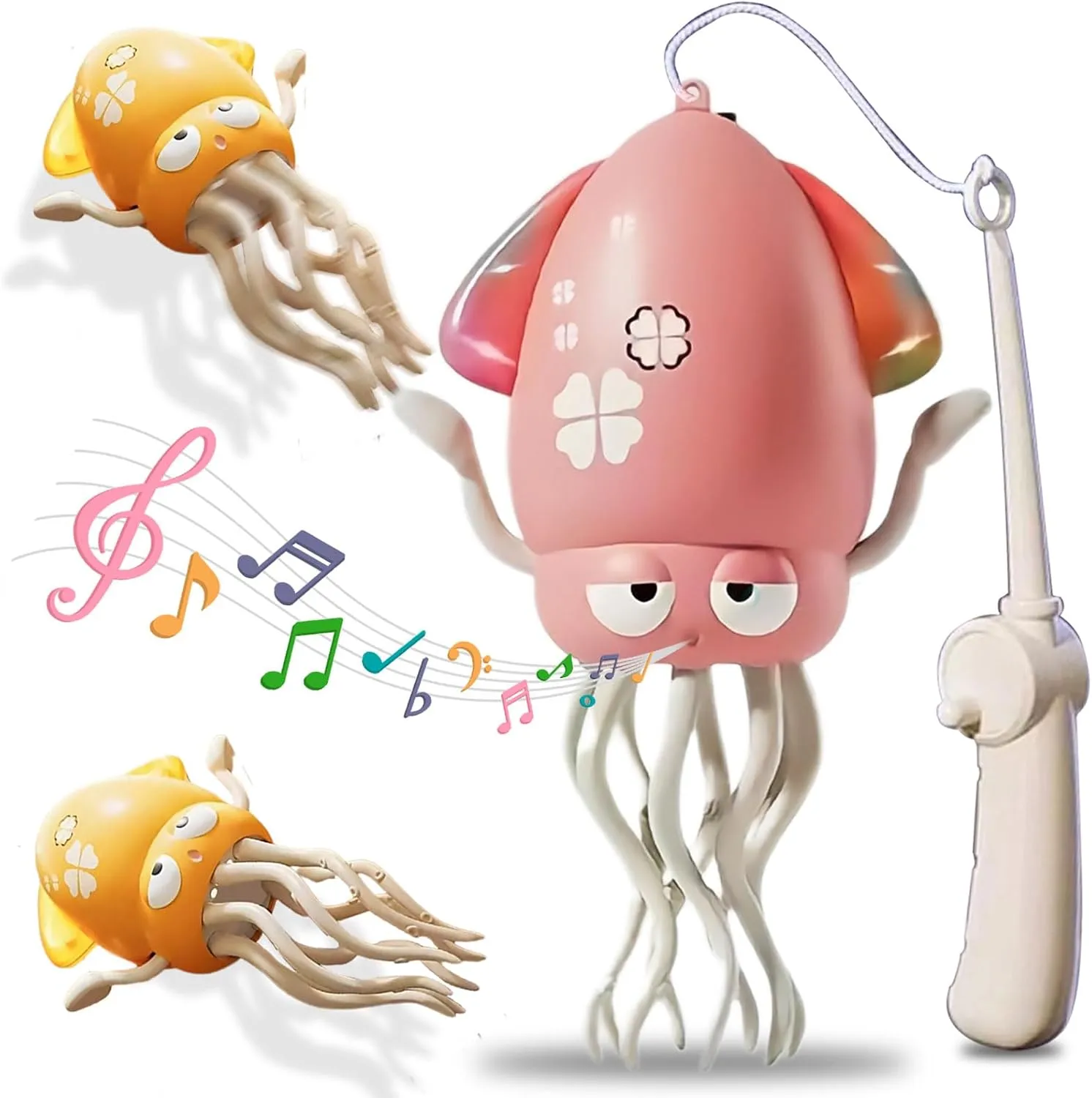 Electric Crawling Octopus Toy | Automatic Crawling, Automatic Obstacle Avoidance with LED Lights & Music, Self-Navigating 8-Leg Action, Creative Magic Crazy Octopus Sensor Toy for Everone (Pink)