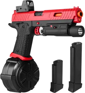 Electric Gel Toys New X5, Full Auto Splat-Blaster Includes Drum and Goggles for Outdoor Team Game, X2 Upgrade Version for Ages 14 ,red