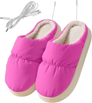Electric Heated Slippers, Rechargeable Heated Slippers, Battery Powered Heated Slippers, Rechargeable Battery Shoes Winter Slippers Heat Foot Warmer Cozy Shoes Cold Weather for Men Women