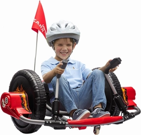 Electric Drifting Go Kart for Kids, 12V Outdoor Ride on Toys with 16-Inch Big Wheel, 360 Degree Spin, Speed of 4.66MPH, Dual Lever Steering, Pedal Accelerator, Drift Kart for Kids 3 , Red