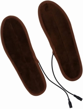 Electric Powered Plush Heating Insoles Winter Keep Warm Foot Shoes Data Line   Insole for Men and Women 1Pair(CN Size 43 to 44)
